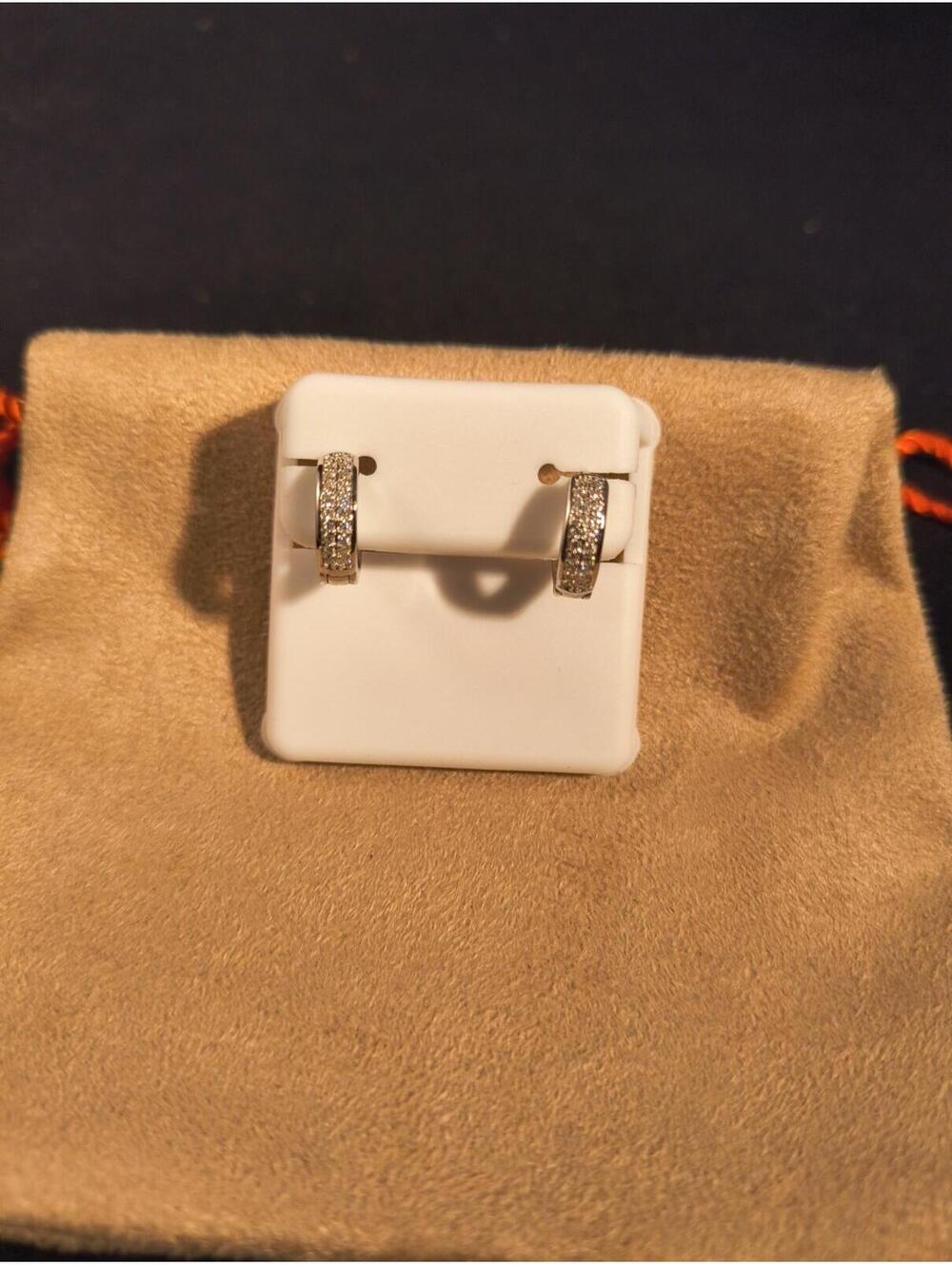 .925 Sterling Silver Moissenite Huggy Earrings 925